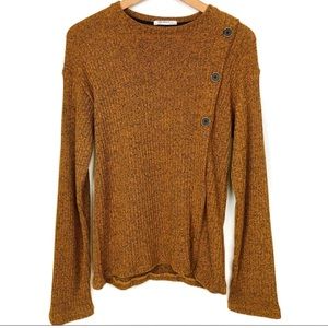 Zara Trafuluc Mustard Yellow Knit Sweater Top SM